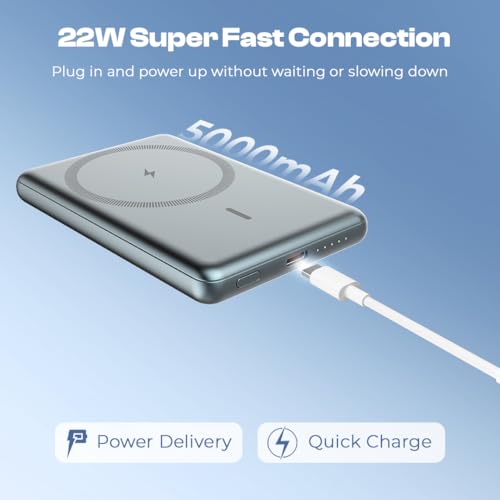 Lapcare Nucleo 5000mAh Mag-Safe Pocket Power Bank | 15W Wireless Charging | 22W PD Fast Charging | Type-C Input/Output | Strong Magnetic Hold | Compact & Portable | Made in India - Image 4