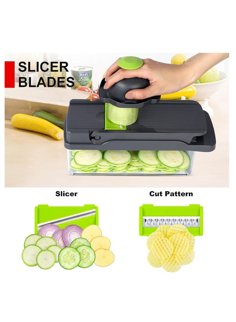 TIGER NEW Vegetable Chopper, Food Chopper, Pro 12-in-1  Multifunctional Onion Chopper, Veggie Chopper, Vegetable Slicer, Dicer, Cutter, Mandoline Slicer, Salad & Garlic Chopper with Container - Image 5