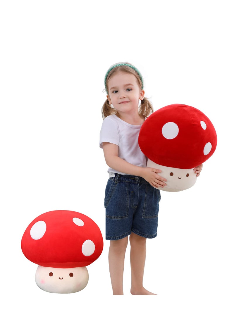 SYOSI Mushroom Plush Toy for Beds and Sofas, Cute Kawaii Squishy Doll Stuffed Hugging Pillows Gift for Girls Kids Women Decor , Plushie Toys for Kids Home Decor  (Red,9inch)  - Image 1