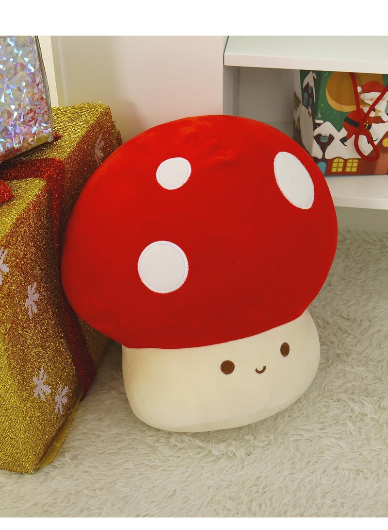 SYOSI Mushroom Plush Toy for Beds and Sofas, Cute Kawaii Squishy Doll Stuffed Hugging Pillows Gift for Girls Kids Women Decor , Plushie Toys for Kids Home Decor  (Red,9inch)  - Image 2