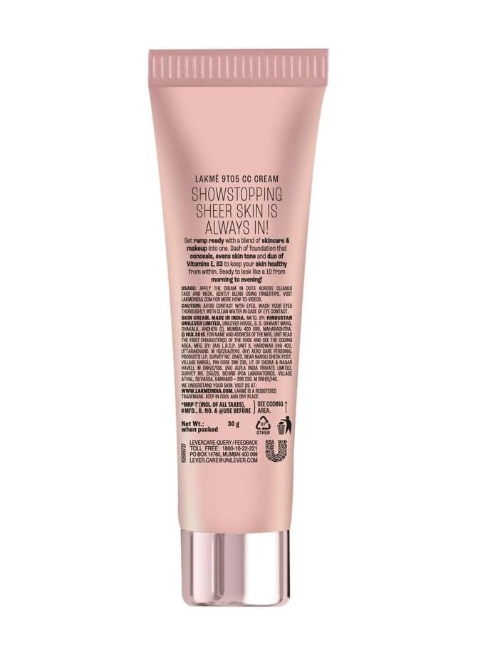 لاكمي لاكمي 9 إلى 5 كريم العناية بالبشرة للوجه CC كريم برونزي SPF 30 يخفي البقع الداكنة والعيوب 30 جم  - Image 5
