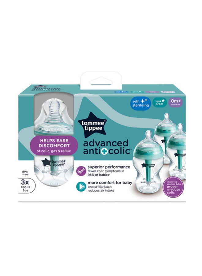 tommee tippee Pack Of 3 Baby Feeding Bottle 260 ML, 0 Months + - Image 2