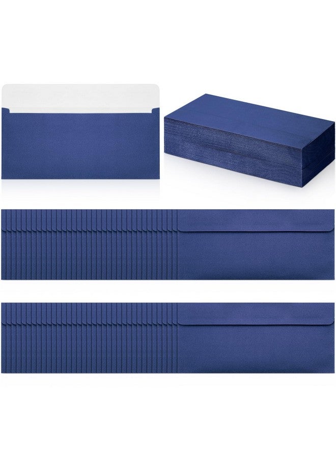 تاوباري 200 قطعة 10 مظاريف زرقاء داكنة، مظاريف عمل، مظاريف نقود ذاتية اللصق، مظاريف نقدية قياسية للشيكات المكتبية، رسائل بريدية، فواتير عيد الأم، زفاف، 4 × 9 بوصة - Image 1