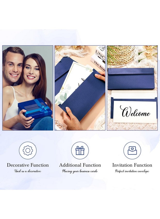 تاوباري 200 قطعة 10 مظاريف زرقاء داكنة، مظاريف عمل، مظاريف نقود ذاتية اللصق، مظاريف نقدية قياسية للشيكات المكتبية، رسائل بريدية، فواتير عيد الأم، زفاف، 4 × 9 بوصة - Image 4