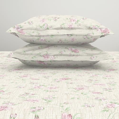 Welspun 120 TC Cotton Blend Bedsheet for Double Bed with 2 Pillow Cover | Skin Safe & Super Soft Queen Size Bed Sheet | (224 X 254 CM) - Floral Pink | Harmony - Image 5