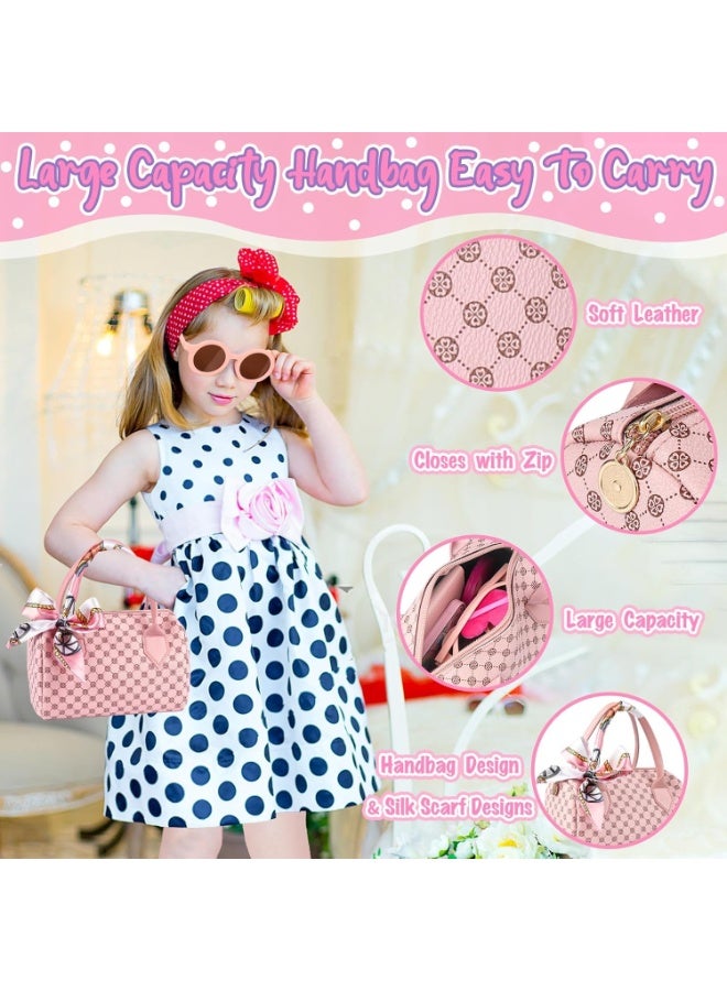 DURKU Play Purse for Little Girls, 32PCS Toddler Purse with Pretend Makeup for Kids, Princess Toys Includes Handbag, Phone, Wristwatch, Silk Scarf Kids Toy Purse Birthday Gift for Girls - Image 2