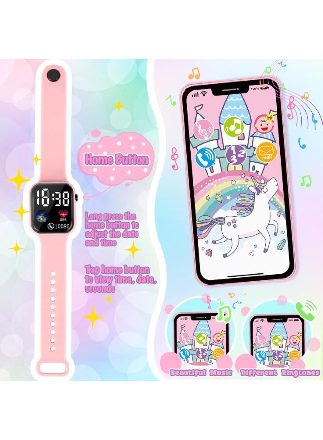 DURKU Play Purse for Little Girls, 32PCS Toddler Purse with Pretend Makeup for Kids, Princess Toys Includes Handbag, Phone, Wristwatch, Silk Scarf Kids Toy Purse Birthday Gift for Girls - Image 3