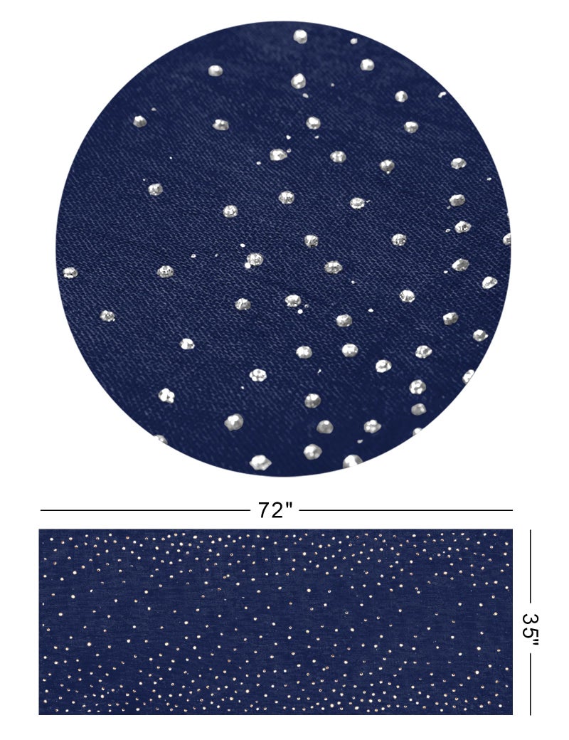 BANETTETA Navy Blue Shawl For Evening Navy Scarf For Women Dress Sequin Shawl (Navy Blue) - Image 5