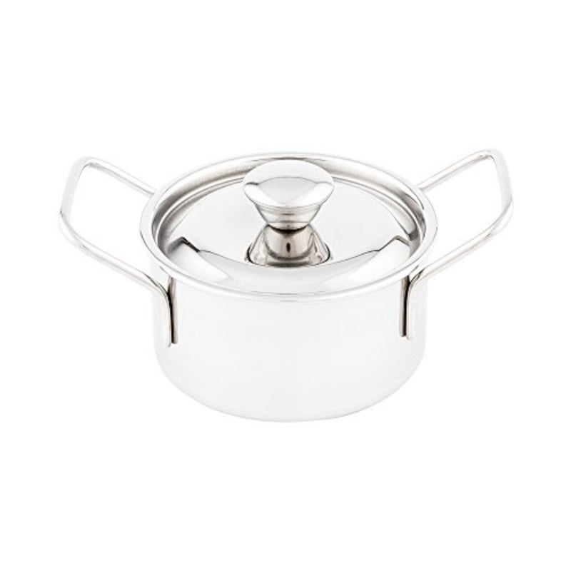 Mini Casserole Pot with Lid - Stainless Steel Casserole Pot - Double Handled - 5.75" x 3" - 1ct Box - Met Lux - - Image 1