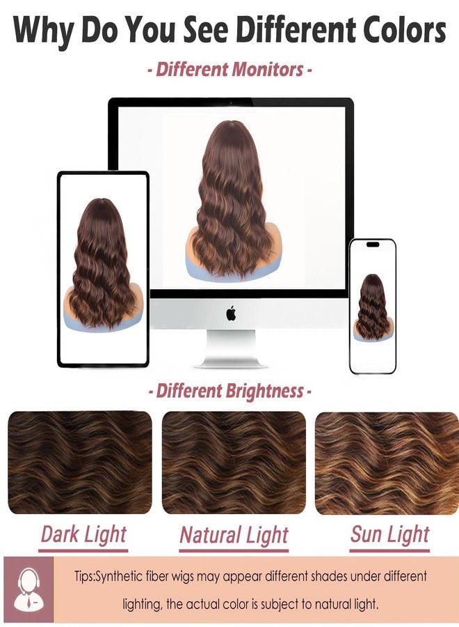 ENTRANCED STYLES باروكة برازيلية بنية مع غرة للنساء، قصيرة ومجعدة، بطول 14 بوصة، شعر صناعي للاستخدام اليومي والحفلات - Image 5