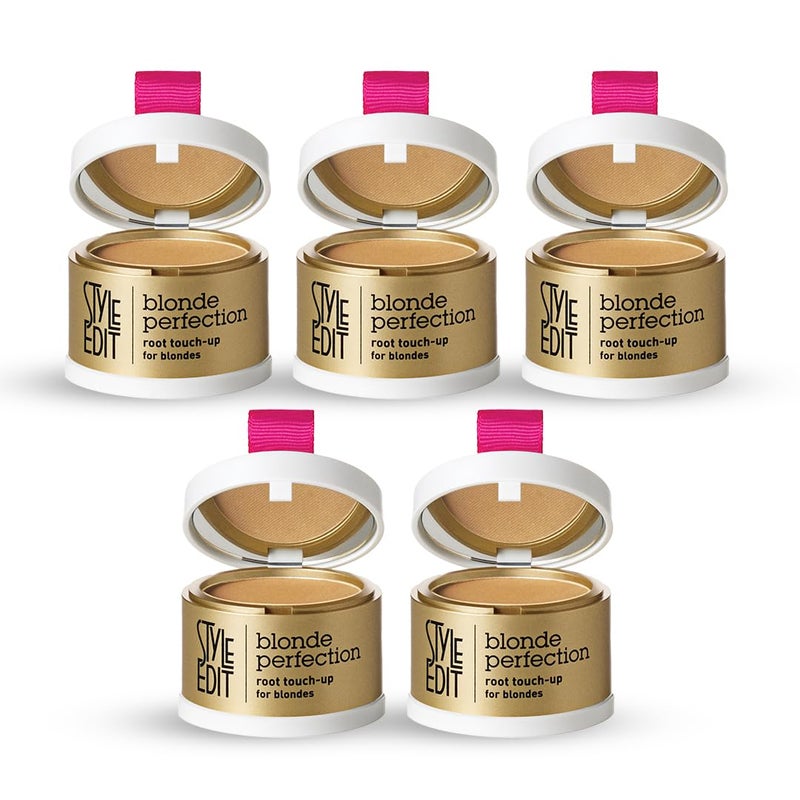 Style Edit Root Touch Up Powder 5 Pack to Cover Up Dark Roots and Grays Between Salon Visits Water Resistant NonSticky Compact And MessFree Dark Blonde Hair Color Total of 5
