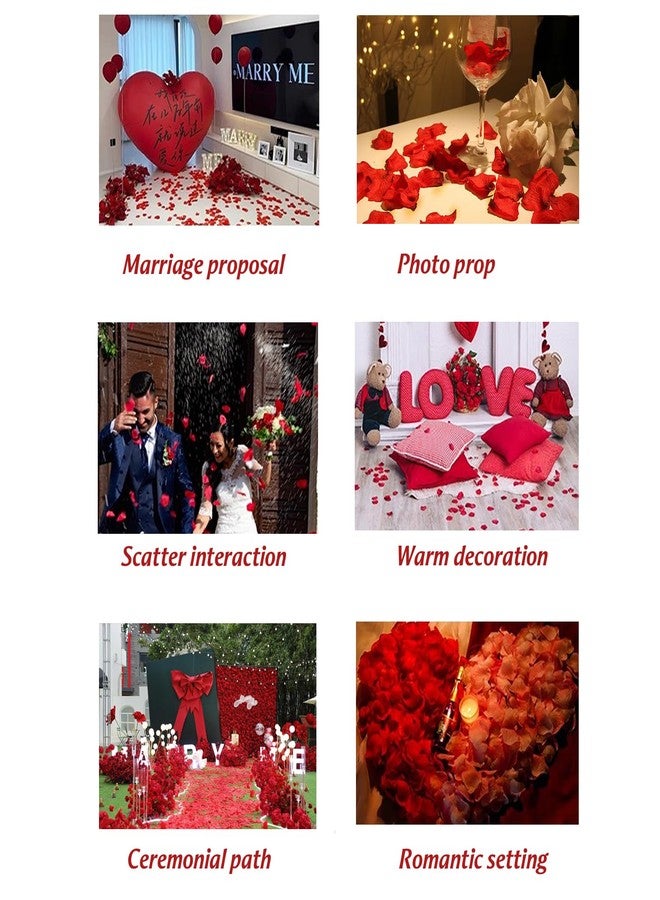 YOOHUA 2500PCS Dark Red Artificial Rose Petals for Romantic Night, Wedding, Party, Anniversary Flower Decorations - Image 4