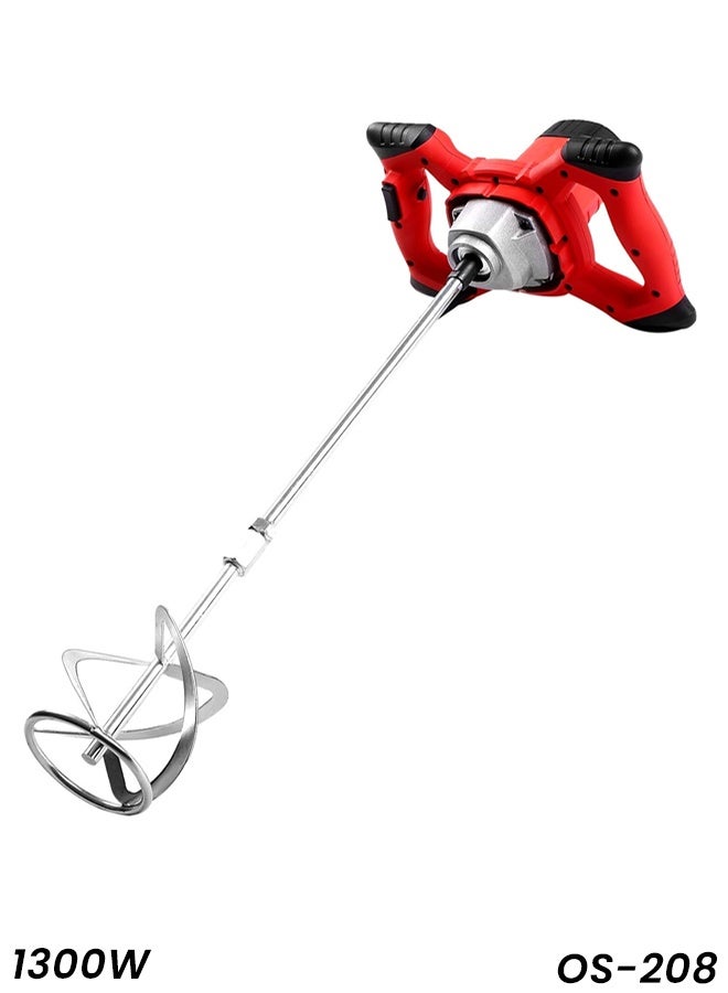 KEEN 1300W Electric Paint Mixer OS-208 with 6 Speed Adjustment, Dual Handle Design, Aluminum Gearbox, and M14 Paddle Heavy Duty Mortar, Plaster, Paint, Cement, and Concrete Mixer Machine for Construction and DIY Applications - Image 1