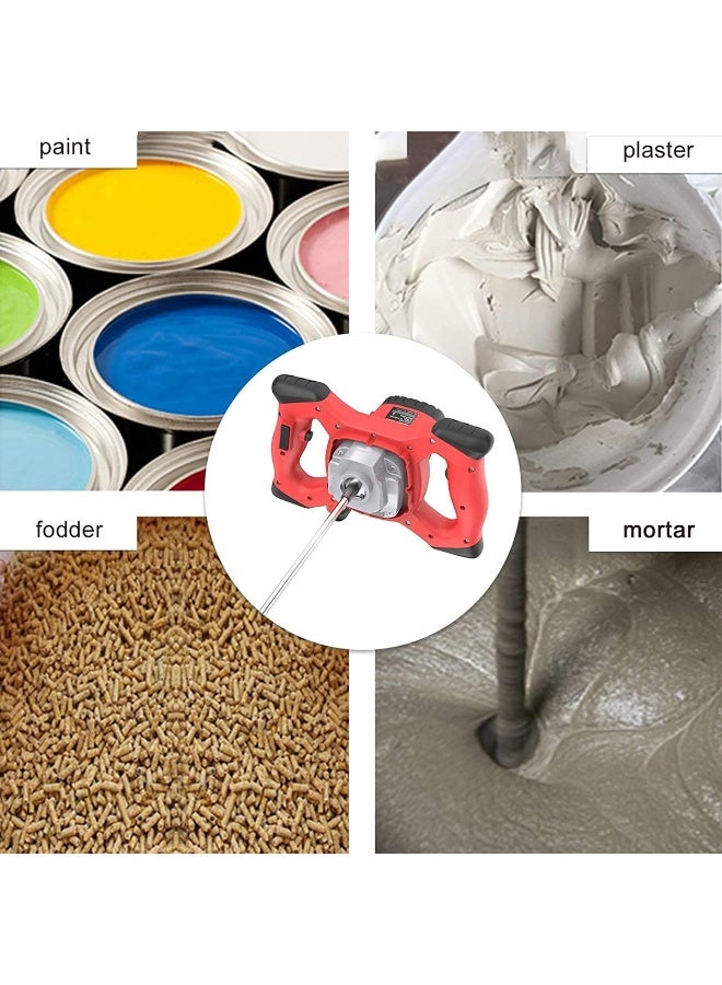 KEEN 1300W Electric Paint Mixer OS-208 with 6 Speed Adjustment, Dual Handle Design, Aluminum Gearbox, and M14 Paddle Heavy Duty Mortar, Plaster, Paint, Cement, and Concrete Mixer Machine for Construction and DIY Applications - Image 2
