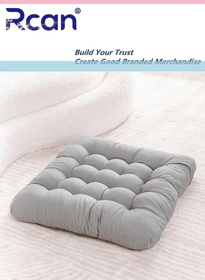 Rcan Chair Cushions with Ties Square Padded Chair Seat Pads Backrest Cushion Back Cushions Sofa Pillows Cashmere Meditation Pillows Thicken Tatami Floor Cushions Sofa Cushions Car Seat Cushions for Office Yoga - Image 1