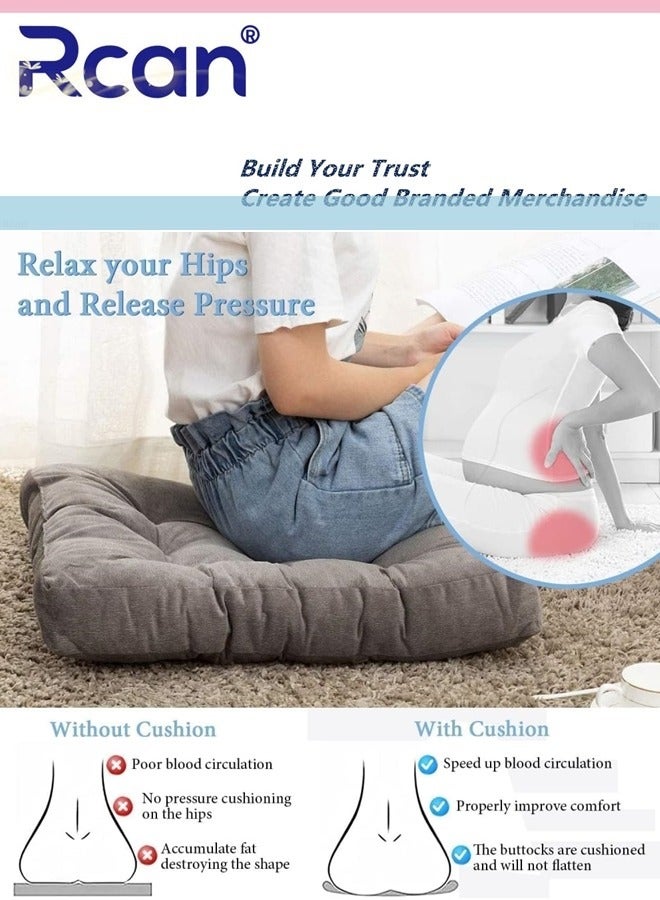 Rcan Chair Cushions with Ties Square Padded Chair Seat Pads Backrest Cushion Back Cushions Sofa Pillows Cashmere Meditation Pillows Thicken Tatami Floor Cushions Sofa Cushions Car Seat Cushions for Office Yoga - Image 2