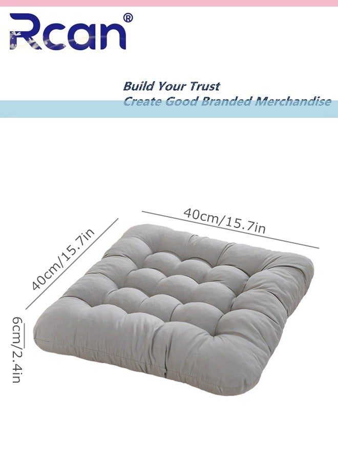 Rcan Chair Cushions with Ties Square Padded Chair Seat Pads Backrest Cushion Back Cushions Sofa Pillows Cashmere Meditation Pillows Thicken Tatami Floor Cushions Sofa Cushions Car Seat Cushions for Office Yoga - Image 4