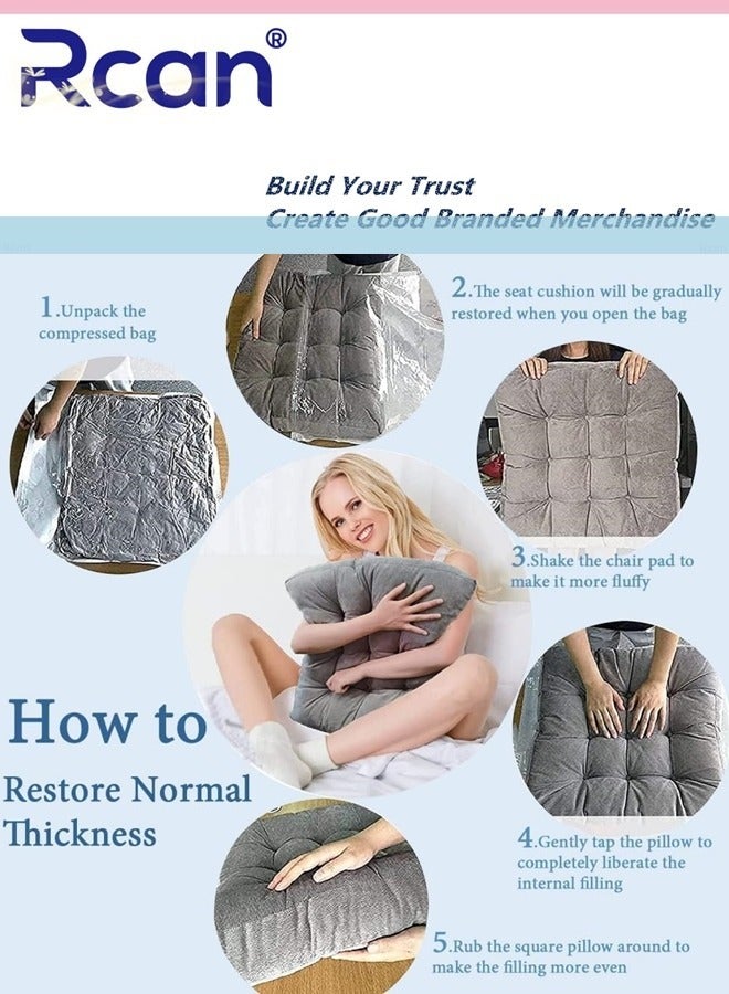 Rcan Chair Cushions with Ties Square Padded Chair Seat Pads Backrest Cushion Back Cushions Sofa Pillows Cashmere Meditation Pillows Thicken Tatami Floor Cushions Sofa Cushions Car Seat Cushions for Office Yoga - Image 5