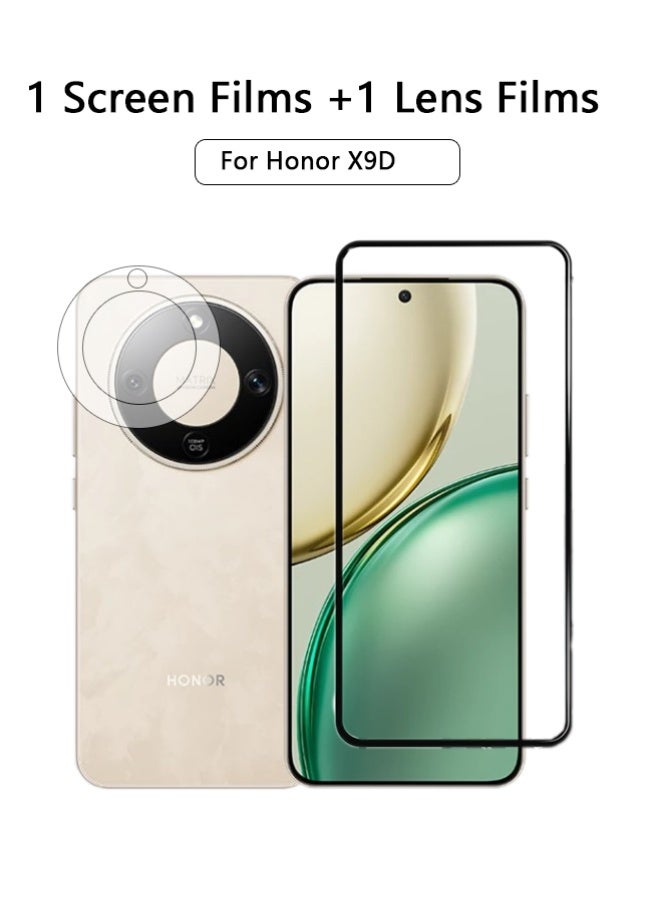 2 in 1 Tempered Glass Screen Protector for Honor X9D with Camera Lens Protector,9H Hardness Protective Film for Honor X9D (6.79"), High Clear, Anti Scratch, Bubble Free Tempered Glass Film - Image 1