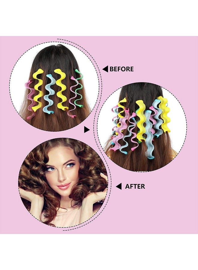 Ash & Roh Heatless Hair Curlers Spiral Curling Kit with 3 Pieces Styling Hooks Tools for Women and Girls Hairstyles (Multicolor, pack of 7) - Image 5