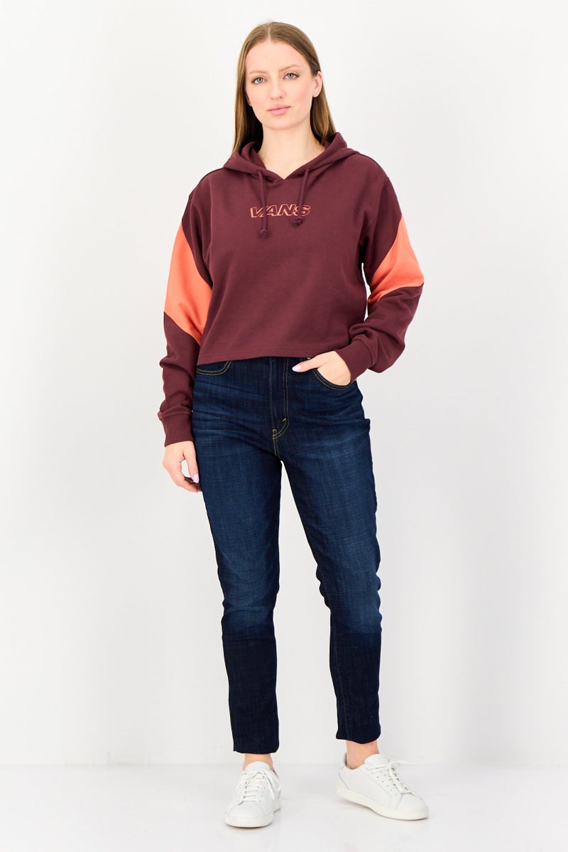 VANS هودي بقلنسوة بشعار العلامة التجارية للنساء بأكمام طويلة، متعدد الألوان - Image 3