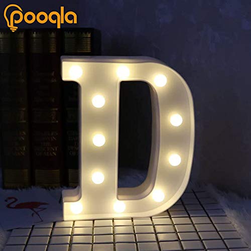 Pooqla LED Marquee Letter Lights Sign, Light Up Alphabet Letter for Home Party Wedding Decoration D - Image 5