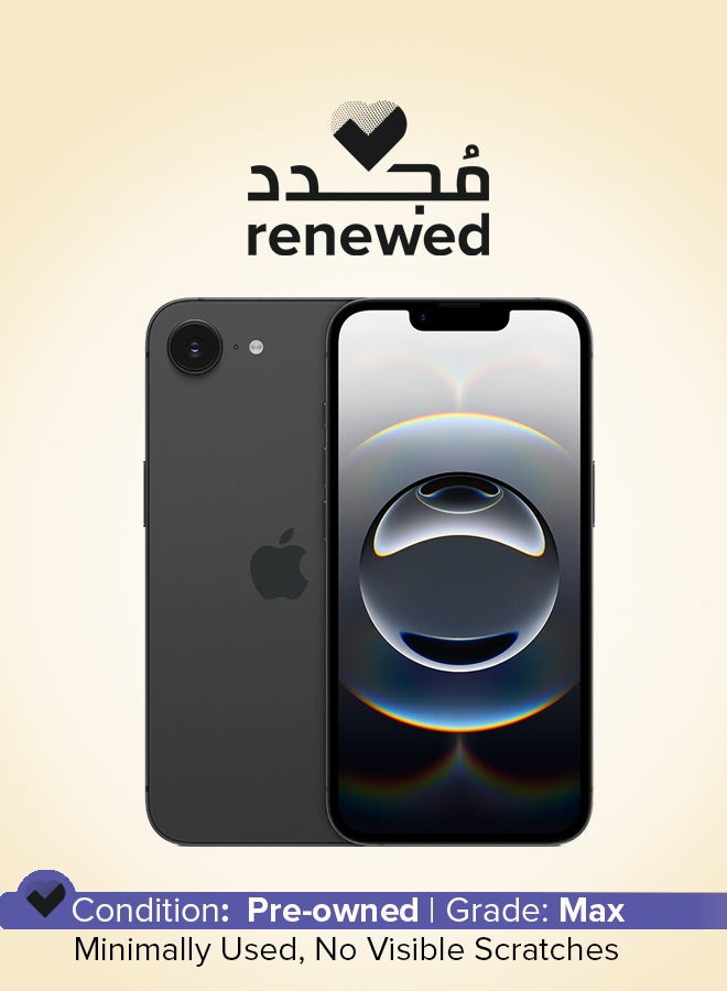 ابل  مجدد - آيفون 16e 128GB أسود 5G مع فيس تايم - نسخة الشرق الأوسط - Image 1