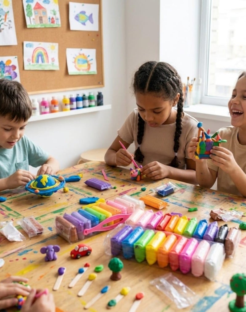 Kidzilla Air-Dry Clay Kit for Kids, 48 Colours Soft Lightweight Modelling Clay with 3 Sculpting Tools, Creative Arts & Crafts Set - Image 2