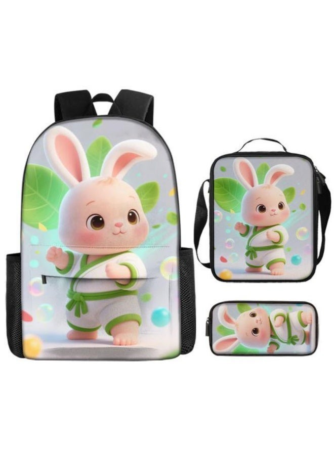 Bright Li Fire Unlock the new fashion of childish fun! Three-piece set of bags, cartoon elements for children and teenagers (students, children, friends' outings, mountain climbing, schooling, etc. can be used) - 8 - Image 2
