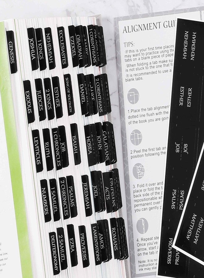 Thinkor Reposition Laminated Bible Tabs, Large Print Stickers, Easy to Read and Apply Bible Tabs for Women and Man (Luxury Black) - Image 5