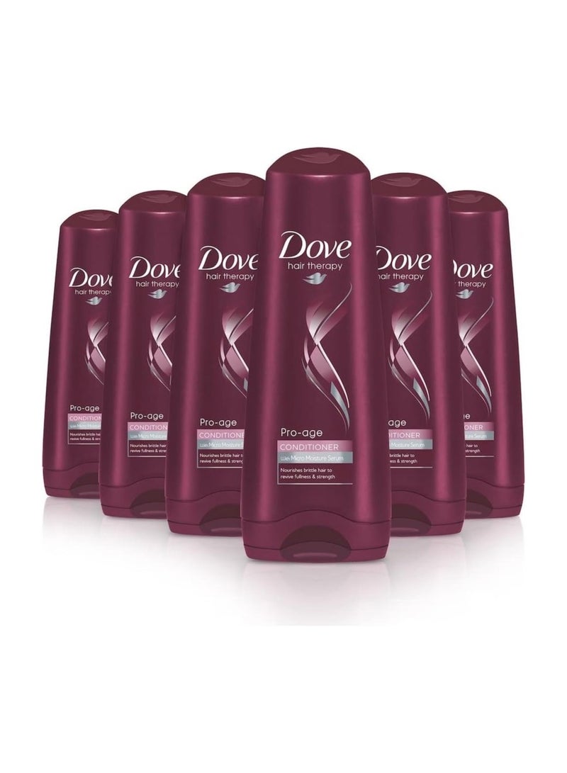 دوف بلسم دوف برو إيج المرطب والمنعم للشعر للرجال والنساء، تنظيف عميق احترافي لجميع أنواع وألوان الشعر، عبوة كبيرة (6 × 200 مل (عبوة من 6 قطع))