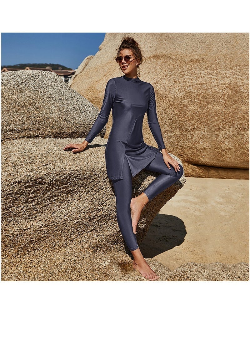 NADANBAO Muslim Swimsuits for Women Modest Islamic Swimwear Burkini Full Cover Rash Guard Top Pants Set Two Piece Bathing Suits, - Image 1
