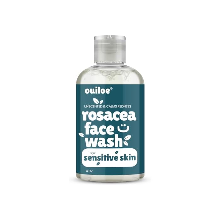 Rosacea Face Wash for Sensitive Skin - Unscented Redness Relief Face Wash - Safe for Acne Prone Skin, Sulfate Free, pH Balanced, Non Comedogenic, Paraben Free, 4oz