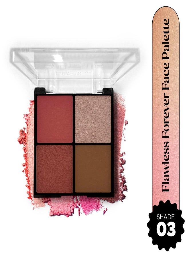 Hilary Rhoda Flawless Forever Face Palette | Highlighter, Contour & 2 Blushes | All-in-one Face Makeup Kit | Highly Pigmented & Long Lasting Face Palette | 11.2g (Dark- Shade 03) - Image 2