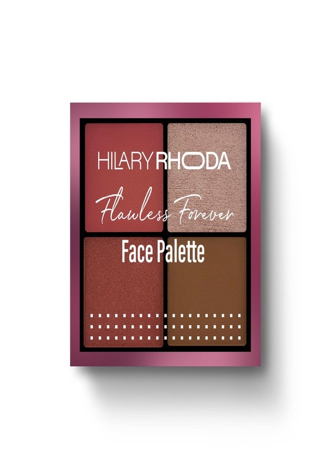 Hilary Rhoda Flawless Forever Face Palette | Highlighter, Contour & 2 Blushes | All-in-one Face Makeup Kit | Highly Pigmented & Long Lasting Face Palette | 11.2g (Dark- Shade 03) - Image 1