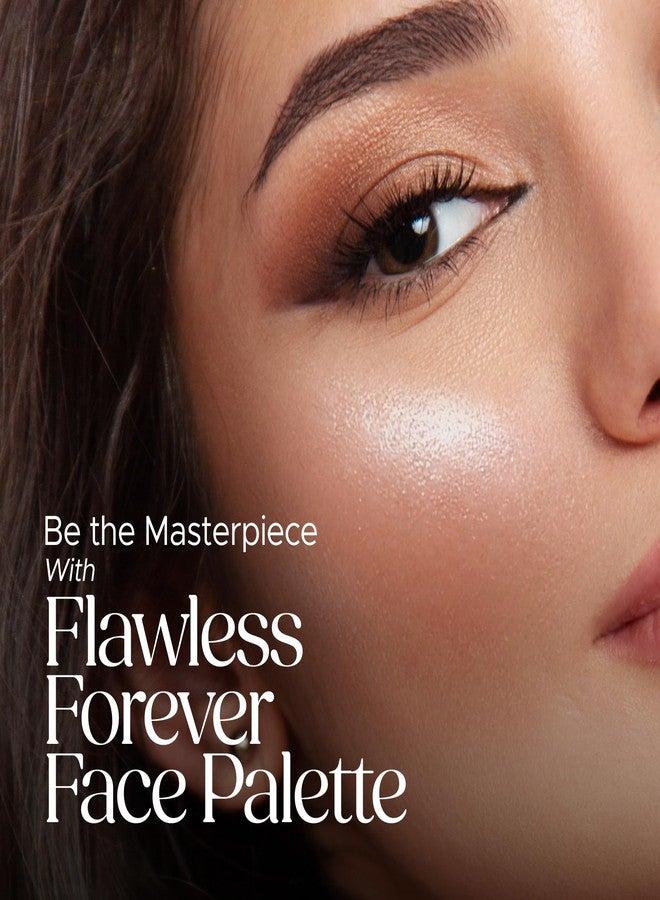Hilary Rhoda Flawless Forever Face Palette | Highlighter, Contour & 2 Blushes | All-in-one Face Makeup Kit | Highly Pigmented & Long Lasting Face Palette | 11.2g (Dark- Shade 03) - Image 3