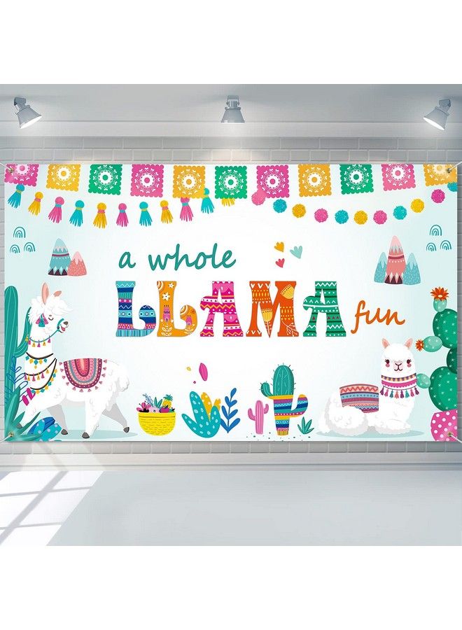 Llama Backdrop A Whole Llama Fun Birthday Backdrop Cactus Mexican Theme Photography Background Fiesta Llama Party Birthday Decoration Baby Shower Decorations Cake Table Decors 70.9 X 43.3 Inches