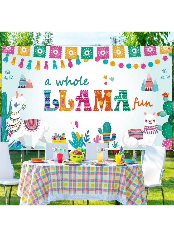 Llama Backdrop A Whole Llama Fun Birthday Backdrop Cactus Mexican Theme Photography Background Fiesta Llama Party Birthday Decoration Baby Shower Decorations Cake Table Decors 70.9 X 43.3 Inches