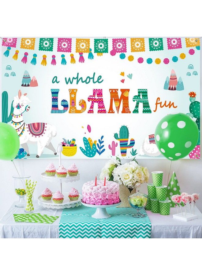 Llama Backdrop A Whole Llama Fun Birthday Backdrop Cactus Mexican Theme Photography Background Fiesta Llama Party Birthday Decoration Baby Shower Decorations Cake Table Decors 70.9 X 43.3 Inches