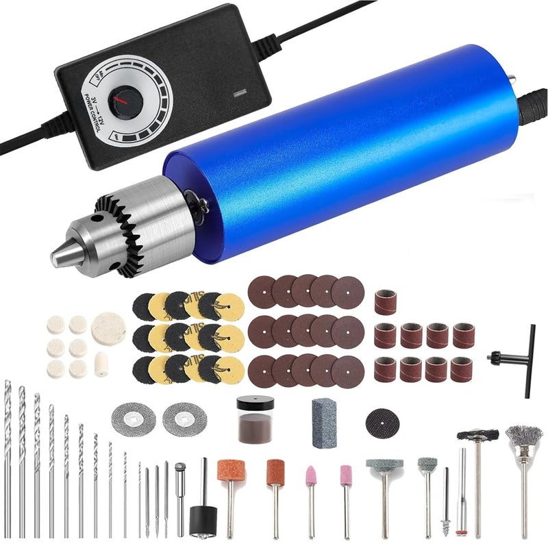 Serplex Mini Electric Drill for Resin Craft Stepless Adjustable Electric Drill Kit with Controller Mini Electric Drill for Carving Drilling Sanding Polishing Jewelry Making - Image 1