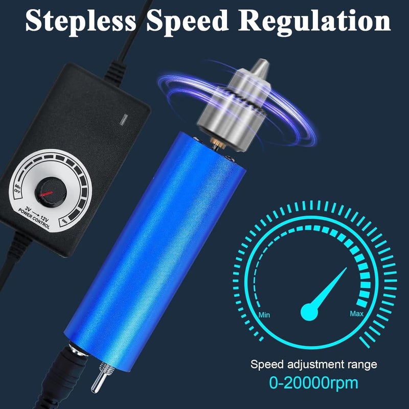 Serplex Mini Electric Drill for Resin Craft Stepless Adjustable Electric Drill Kit with Controller Mini Electric Drill for Carving Drilling Sanding Polishing Jewelry Making - Image 5