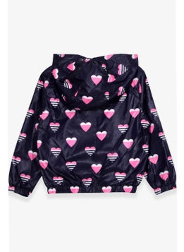 Breeze Girl Raincoat Heart Patterned 1-6 Years, Purple  - Image 2