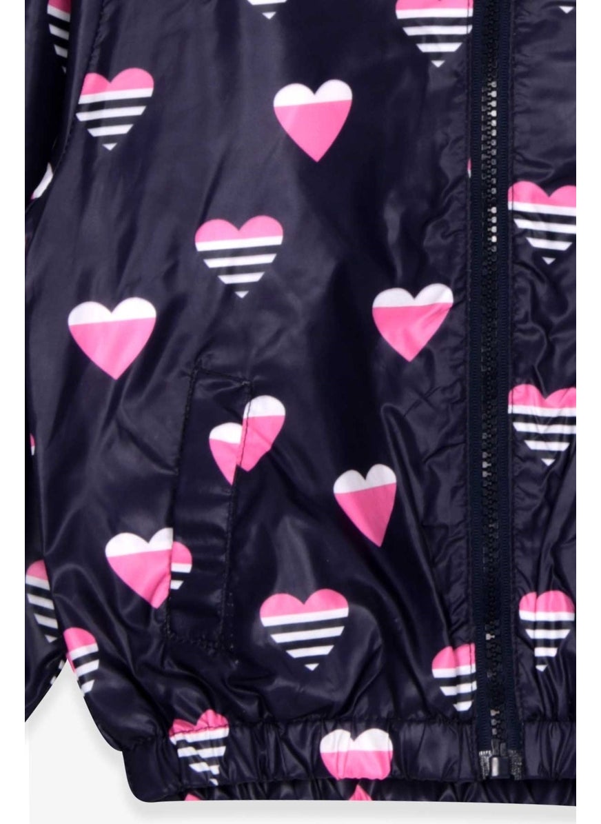 Breeze Girl Raincoat Heart Patterned 1-6 Years, Purple  - Image 3