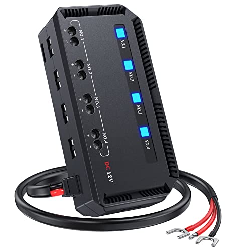 EXTRACTME 12V Fuse Block Universal 20A Motorcycle Fuse Relay Box Kit with LED Warning Indicator Motorcycle Accessory Power Supply Unit 4 Circuits Fuse Box Battery for 12 Volt Automotive Vehicles - Image 1