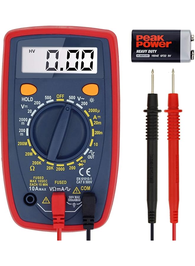 promass Multimeter Tester, 2000 Counts Digital Multimeter, Smart Digital Voltage Tester with DC/AC Voltmeter & Ohm Volt Amp Meter for Measuring Voltage, Current, Resistance, Tests Live Wire, Continuity - Image 1