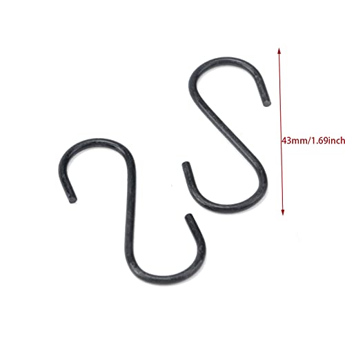 Meprotal 50pcs S Hooks 1.7inch, Black Mini Ornament Iron Hooks Hanger Small S Hook for Hanging Jewelry Kitchenware Plants - Image 5