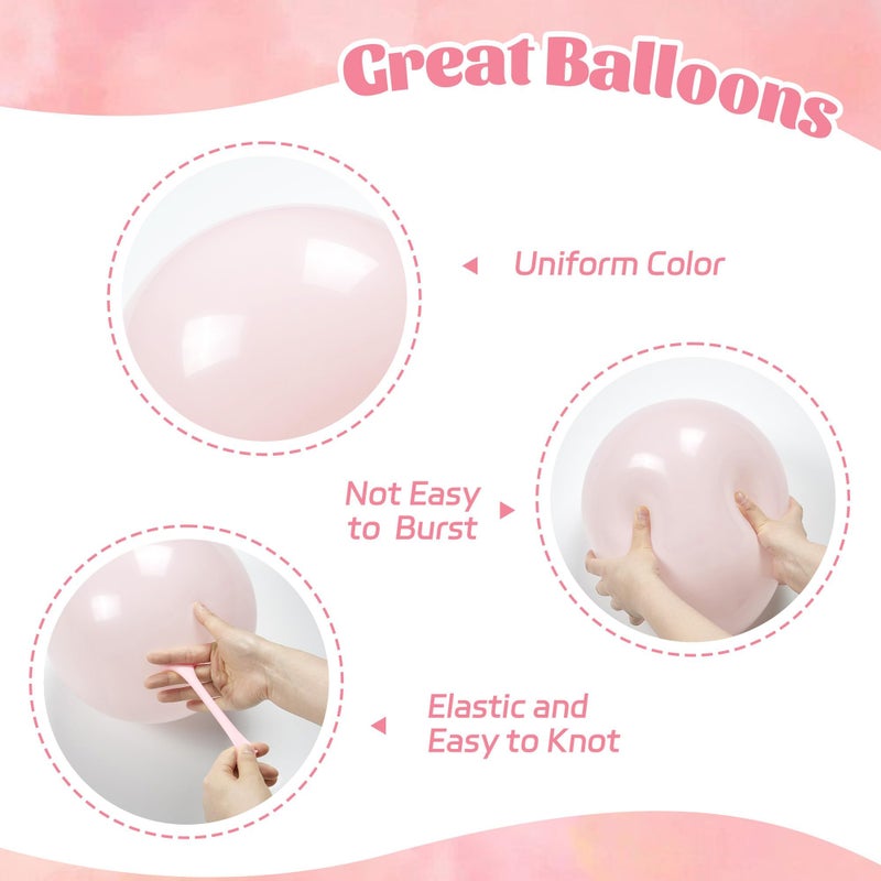 awenztech 60pcs Light Pink Balloons 12inch with Pastel Pink Nude Clear Balloons for Gender Reveal Baby Shower Birthday Party Decorations - Image 3