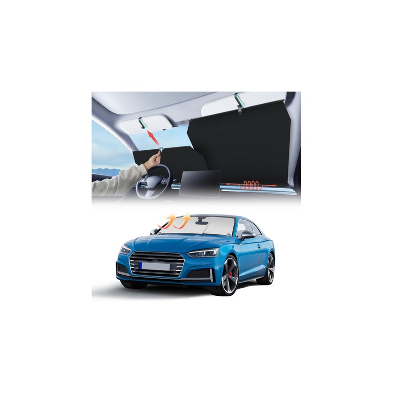 Epltion 2026 Auto Retractable Sun Shade for Car Windshield - Adjustable Automatic Car Window Sunshade for UV & Heat Protection - Universal Fit for Outdoor Camping & Daily Parking (Not Fit Truck) - Image 1