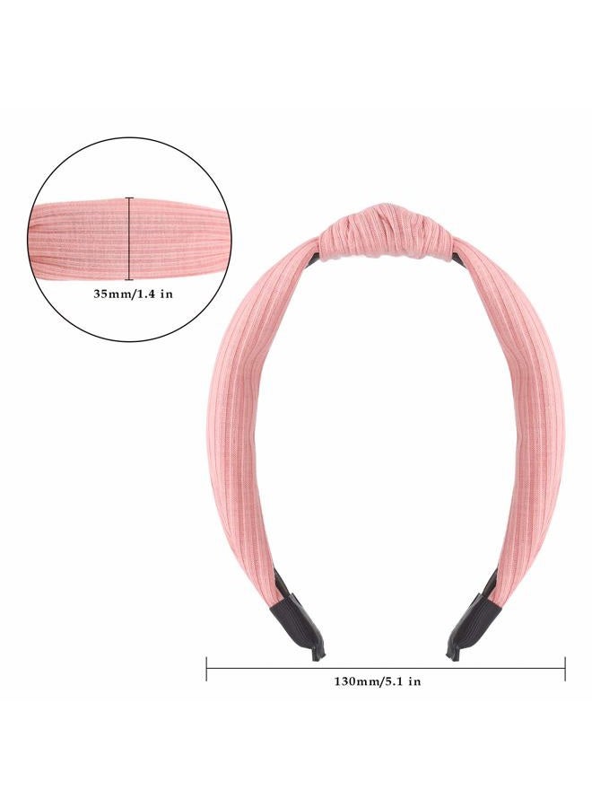 Funtopia Knotted Headbands for Women Girls, 9 Pcs Wide Plain Turban Headband Fashion Cross Knot Hair Bands with Solid Colors - Image 5