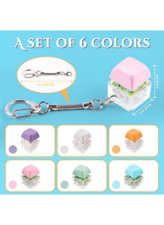 6 Pcs Keyboard Fidget Toy, Silent & Click Fidget Keyboard Keychain, Decompression Toys, Keyboard Fidget Clicker, Mechanical Keyboard Fidget, Stress Relief Fidget, Button Clicker, Sensory Toys